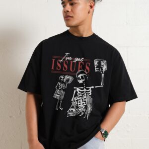 I've Got Issues Oversized Graphic Tee - Unisex 90s Boxy Fit 100% Combed Cotton 275gsm