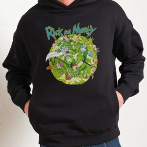 Portal Collage Hoodie Rick and Morty Unisex Graphic 90s Boxy Fit