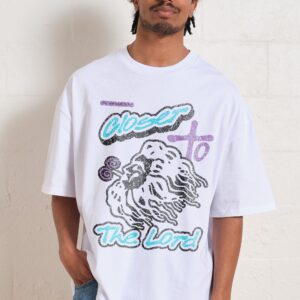 Closer To The Lord Oversized Graphic Tee Unisex 90s Boxy Fit 100% Combed Cotton
