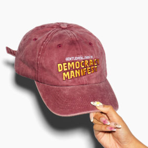Democracy Manifest Acid Wash Cotton Hat - Embroidered Adjustable Cap