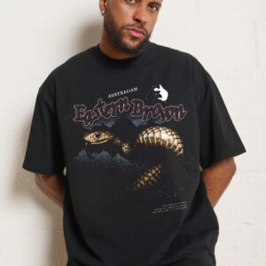 Eastern Brown Oversized Graphic Tee - Threadheads 90s Boxy Fit 100% Combed Cotton