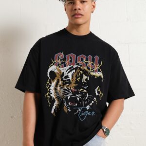 Easy Tiger Oversized Graphic Tee Unisex 90s Boxy Fit 100% Combed Cotton
