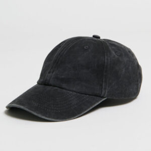 Essential Black Washed Cotton Hat - Breathable Adjustable Acid Wash Cap