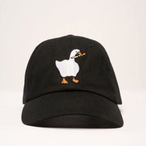 Goose Knife Embroidered Cotton Hat - Adjustable Unisex Cap by Threadheads