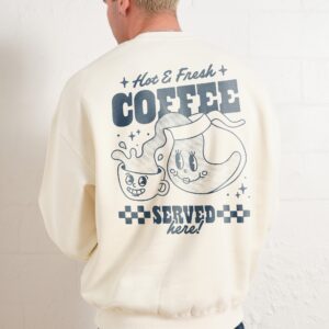 Hot & Fresh Coffee Graphic Sweatshirt - Unisex 340gsm Cotton Poly Blend