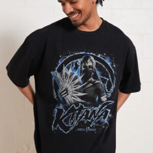 Kitana Oversized Graphic Tee - Mortal Kombat Collab, Heavyweight 100% Combed Cotton Unisex