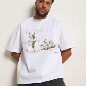 Koala Country Oversized Graphic Tee - Unisex 100% Combed Cotton Heavyweight T-Shirt