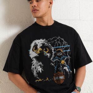 Live Free Cry Hard Oversized Graphic Tee - Unisex 90s Boxy Fit 100% Combed Cotton