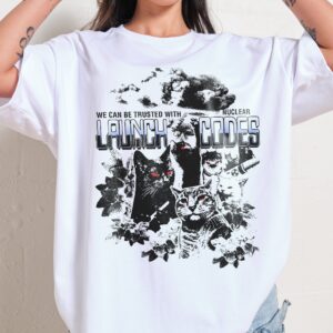 Nuke Cats Oversized Graphic Tee - Unisex 90s Boxy Fit 100% Combed Cotton Heavyweight