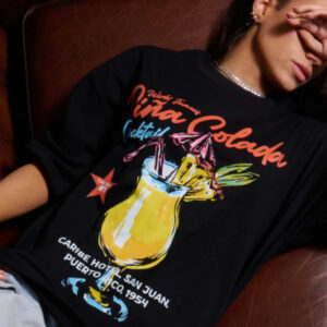 Pina Colada Oversized Tee - Threadheads Unisex Graphic T-Shirt, 90s Boxy Fit, 100% Combed Cotton