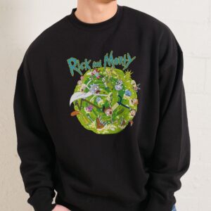 Portal Collage Sweatshirt Rick and Morty Unisex Graphic 80% Cotton
