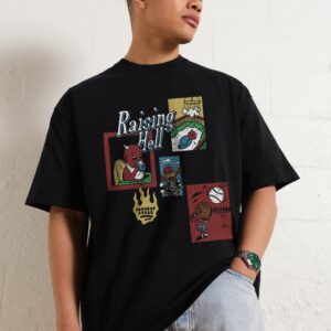 Raising Hell Oversized Graphic Tee - Unisex 90s Boxy Fit 100% Combed Cotton