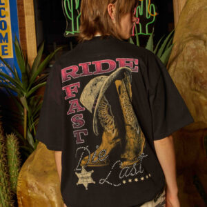 Ride Fast Oversized Graphic Tee - Threadheads Unisex 90s Boxy Fit 100% Combed Cotton