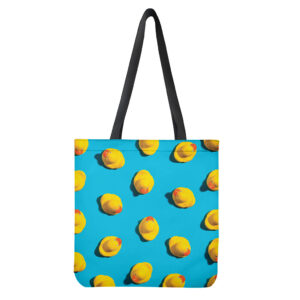 Yellow Rubber Ducks Print Tote Bag - Polyester Double-Sided Print