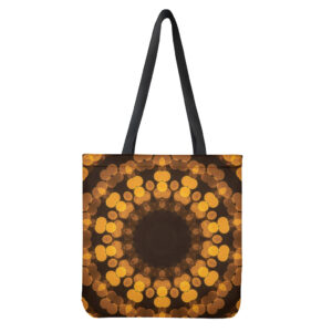 Yellow Spot Kaleidoscope Print Tote Bag - Polyester Double-Sided Print