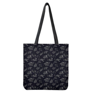 Zodiac Constellation Pattern Print Tote Bag - Polyester Double-Sided Lightweight