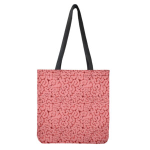 Zombie Brain Print Tote Bag - Polyester Double-Sided Shoulder Carry Bag