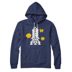 Apollo 11 Unisex Cotton Polyester Pullover Hoodie with Kangaroo Pocket