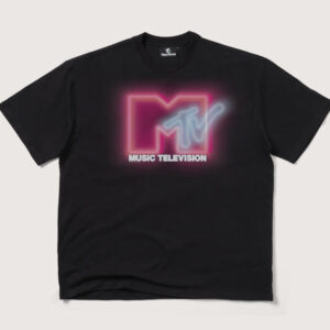 Neon MTV Logo Oversized T-Shirt - 90s Graphic Tee Heavyweight 100% Combed Cotton Unisex